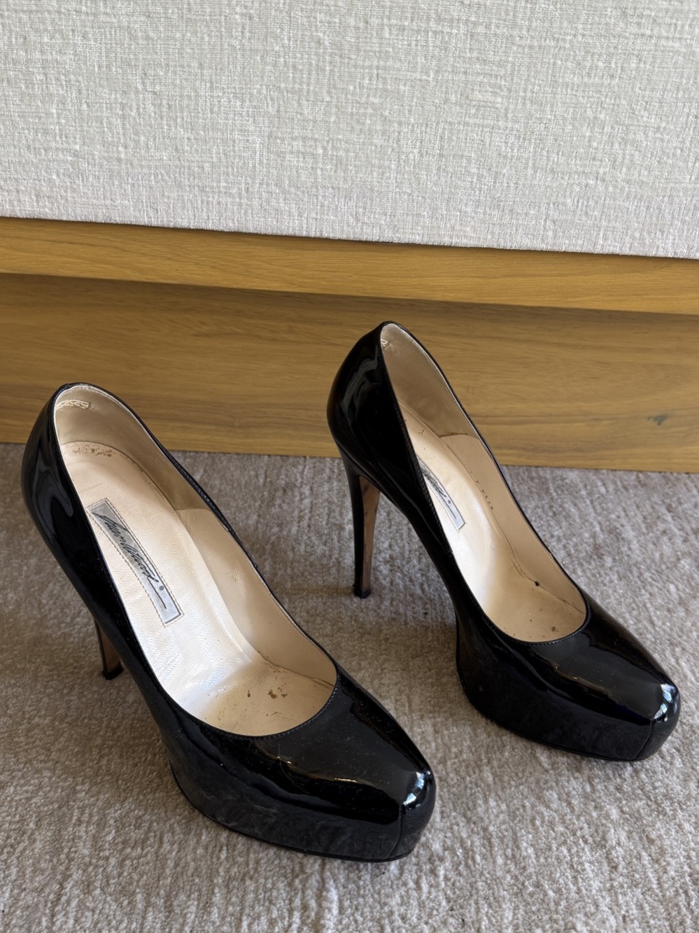 Brian Atwood Patent Leather Platform Pumps 39